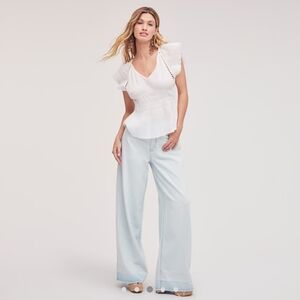 Sam Edelman Bianka High Rise Vintage Wide Leg Light Perth Distressed size 28